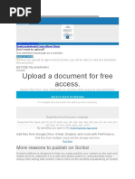 Upload A Document For Free Access.: More Reasons To Publish On Scribd