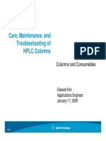 Care Maintenance and HPLC Column Troubleshooting