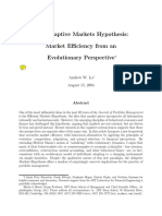 The Adaptive Markets Hypothesis: Market Efficiency From An Evolutionary Perspective