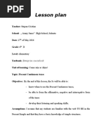 Present Continuous Lesson Plan 1