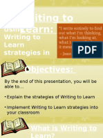 Writing To Learn Strategies