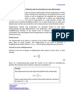 Displacement Velocity Acceleration