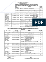 Uni Exam Time Table