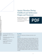 Anxiety Disorders During Childhood and Adolescence Origins and Treatment