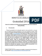 CEFECH - Minuta de Analisis Gratuidad 2016