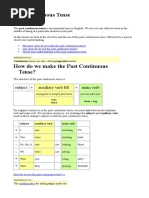 (B-2) Past Continuous Tense