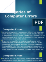 Categories of Computer Errors