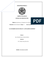 La Academia de San Carlos y La Influencia Europea