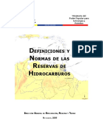 Definiciones y Normas de Las Reservas de Gas Natural, Condensado, Petróleo Crudo y Sustancias Asociadas