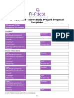 1 Open Call - Individuals Project Proposal Template: Proposal Title Proposal Acronym