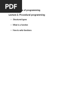 Fundamentals of Programming Lecture 2. Procedural Programming