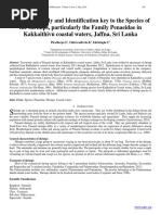 Taxonomic Study and Identification Key To The Species of The Shrimps, Particularly The Family Penaeidae in Kakkaithivu Coastal Waters, Jaffna, Sri Lanka