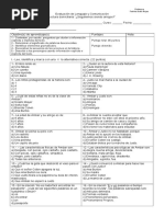 Evaluación de Lenguaje y Comunicación - ¿Seguiremos Siendo Amigos