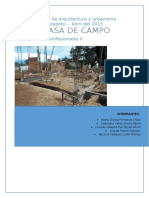 Memoria Descriptiva de Obra Casa de Campo