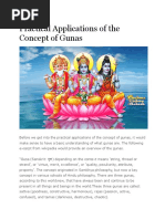 Practical Applications of The Concept of Gunas