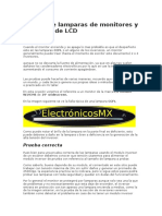 Prueba de Lamparas de Monitores y Pantallas de LCD