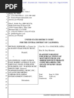 Documents Filed and Orders Issued in Probate Court Regarding The Estate of Randy Craig Wolfe (Skidmore v. Led Zeppelin "Stairway To Heaven" Lawsuit)