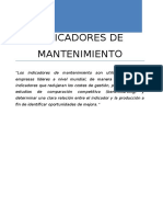 Informe Indicadores de Mantenimiento 1