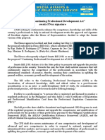 June13.2016proposed "Continuing Professional Development Act" Awaits PNoy Signature