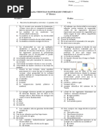 Prueba de Naturaleza Circuitos Electricos 6º Basico