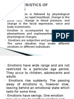 Characteristics of Emotions