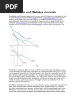 Marshallian and Hicksian Demands
