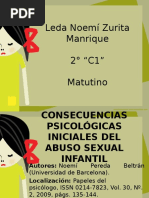 Consecuencias Psicológicas Iniciales Del Abuso Sexual Infantil