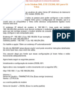 Guia de Configuração Do Modem DSL ZTE ZXDSL 831 para Oi Velox