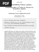 Alan I. Silberberg v. Commanding Officer, Col. Albert W. Willis, 420 F.2d 662, 1st Cir. (1970)