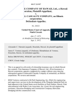 First Insurance Company of Hawaii, LTD., A Hawaii Corporation v. Continental Casualty Company, An Illinois Corporation, 466 F.2d 807, 1st Cir. (1972)