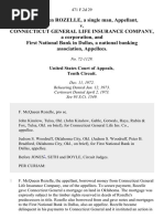 F. McQueen Rozelle, A Single Man v. Connecticut General Life Insurance Company, A Corporation, and First National Bank in Dallas, A National Banking Association, 471 F.2d 29, 1st Cir. (1973)