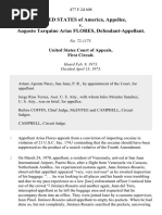 United States v. Augusto Tarquino Arias Flores, 477 F.2d 608, 1st Cir. (1973)