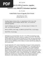 United States v. Solomon Leroy Brown, 495 F.2d 593, 1st Cir. (1974)