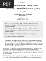 Dr. Gabriel Jimenez Puig v. Avis Rent-A-Car System, 574 F.2d 37, 1st Cir. (1978)