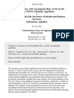 9 Soc - Sec.rep - Ser. 410, Unempl - Ins.rep. CCH 16,115 James Winn v. Margaret Heckler, Secretary of Health and Human Services, 762 F.2d 180, 1st Cir. (1985)