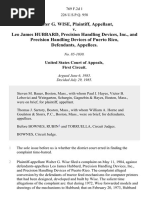 Walter G. Wise v. Leo James Hubbard, Precision Handling Devices, Inc., and Precision Handling Devices of Puerto Rico, 769 F.2d 1, 1st Cir. (1985)