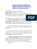 Eliminación de La Demanda Química de Oxígeno