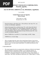 Federal Deposit Insurance Corporation v. Jose R. Rivera-Arroyo, 907 F.2d 1233, 1st Cir. (1990)