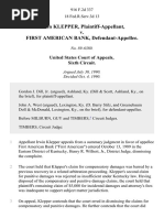 Irwin Klepper v. First American Bank, 916 F.2d 337, 1st Cir. (1990)