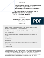 Cecilia de La Garza Blizzard v. Sociedad Espanola de Auxilio Mutuo Y Beneficencia de Puerto Rico, 976 F.2d 724, 1st Cir. (1992)