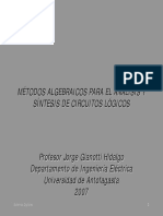 Metodos Algebraicos para El Analisis y Sintesis de Circuitos Logicos