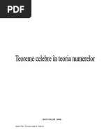 Teoreme Celebre de Teoria Numerelor PDF