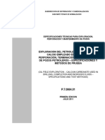 Carbonato de Calcio Empleado en Fluidos de Perforación, Terminación y Mantenimiento de Pozos Petroleros - Especificaciones y Métodos de Prueba