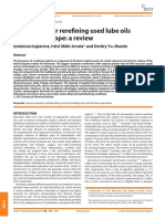 Technology For Rerefining Used Lube Oils Applied in Europe: A Review