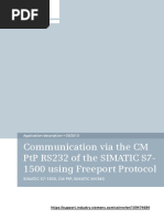 Communication Via The CM PTP Rs232 of The Simatic S7-1500 Using Freeport Protocol