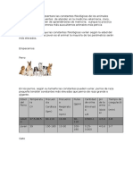 Constantes Fisiologicas de Todos Los Animales