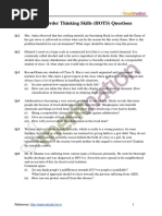 Higher Order Thinking Skills (HOTS) Questions: Grade 10: Science