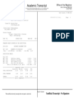 First Semester Transcript