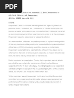 Norkis Distributors, Inc. and Alex D. Buat, Petitioners, Vs DELFIN S. DESCALLAR, Respondent. G.R. No. 185255, March 14, 2012 Facts