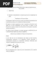 Respuensta en Alta Frecuencia de Un Amplificador de Una Sola Etapa